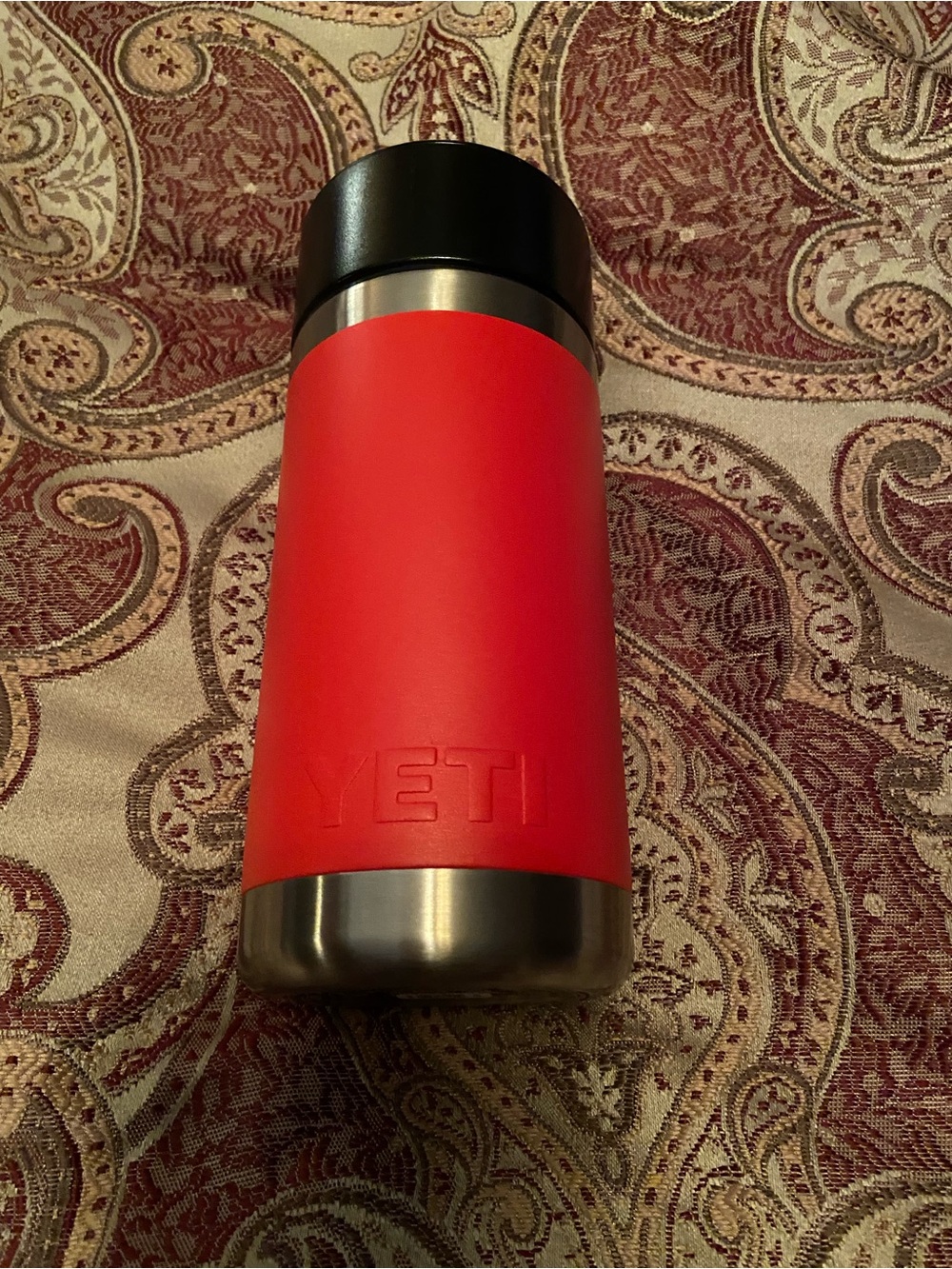 Yeti Red Travel Tumbler with Stainless Accents